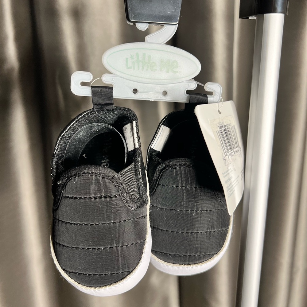 Little Me Black and White Kids Sneakers